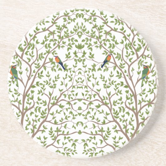 Modern marmeren botanisch ontwerp zandsteen onderzetter (Voorkant)