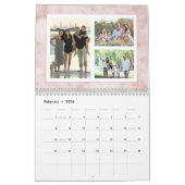 Modern marmeren fotocollage 36-Afbeelding familie Kalender (Feb 2026)