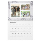 Modern marmeren fotocollage 36-Afbeelding familie Kalender (Jan 2026)