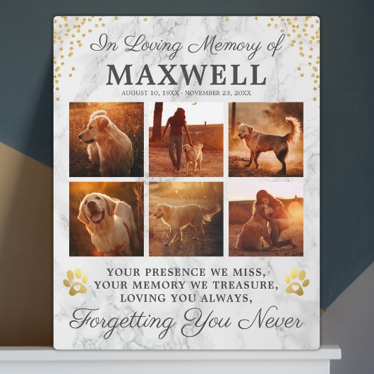 Modern Marmeren Herdenkings Hond Fotoplaat