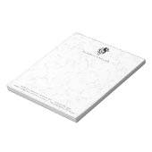 Modern Marmeren Kapsalon Zakelijk Logo Notitieblok (Linkerzijde)