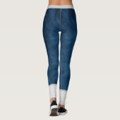 Modern marmeren patroon l Navy blauw l Workout Leggings (Achterkant)