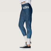 Modern marmeren patroon l Navy blauw l Workout Leggings (Links)