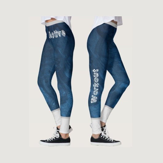 Modern marmeren patroon l Navy blauw l Workout Leggings