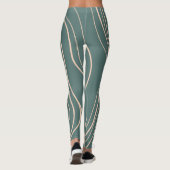 Modern marmeren patroon roze en turquoise l Leuk Leggings (Achterkant)
