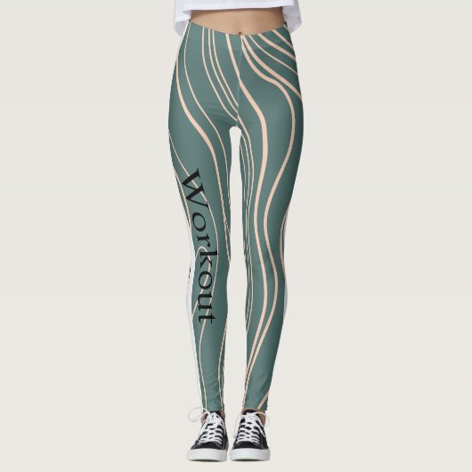 Modern marmeren patroon roze en turquoise l Leuk Leggings (Voorkant)