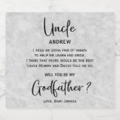 Modern marmeren peetvader voorstel bier etiket (Enkel label)