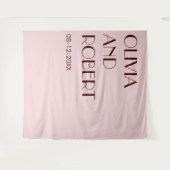 Modern maroon bord roze esthetische bruiloft achte wandkleed (Voorkant (horizontaal))