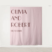 Modern maroon bord roze esthetische bruiloft achte wandkleed (Voorkant)