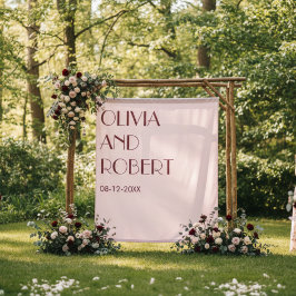 Modern maroon bord roze esthetische bruiloft achte wandkleed