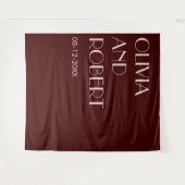 Modern maroon bord roze esthetische bruiloft achte wandkleed (Voorkant (horizontaal))