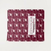 Modern Maroon CLASS OF 20XX Patroon Foto Gelegenhe Wandkleed (Voorkant (horizontaal))