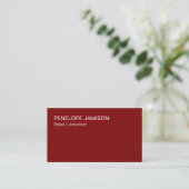 Modern Maroon en wit Visitekaartje (Staand voorkant)
