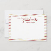 Modern maroon & Gold Striped Word of Advice Kaart (Voorkant)