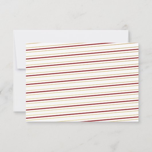 Modern maroon & Gold Striped Word of Advice Kaart (Achterkant)