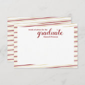 Modern maroon & Gold Striped Word of Advice Kaart (Voorkant / Achterkant)