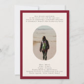 Modern Maroon Oval High School Photo Graduate Aankondiging (Achterkant)