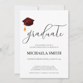 Modern Maroon Pet High School Afstudeerfeest Kaart (Voorkant)