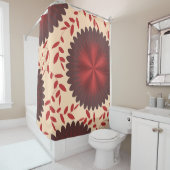 Modern Maroon Red Bloemen Bloemen Douchegordijn (In situ)