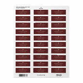 Modern Maroon Stripes Graduation Return Address Etiket (Full Sheet)
