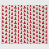 Modern Maroon Trees Pattern op Faux Beige Canvas Cadeaupapier (Vlak)