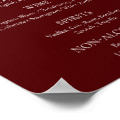 Modern Maroon Wedding Bar  Poster (Hoek)
