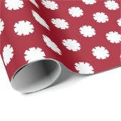 Modern maroon White Stars Snowflakes-cadeau Cadeaupapier (Rol Hoek)