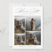 Modern Married Little Christmas Newlywed Photo Feestdagenkaart (Voorkant)