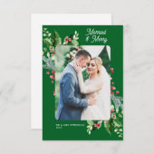 Modern Married & Merry huwelijksaankondiging Bedankkaart (Voorkant / Achterkant)