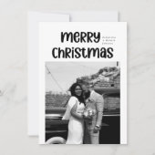 Modern Married Newlywed Cute Merry Christmas Feestdagenkaart (Voorkant)