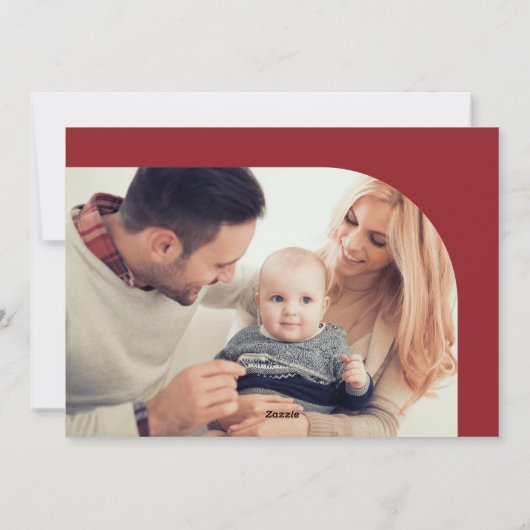 Modern Marsala en White 2-fotokerstmis Feestdagenkaart (Achterkant)