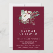 Modern Marsala Winter Floral Bouquet Vrijgezellenf Kaart (Voorkant)