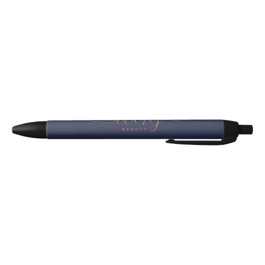 modern marvy blue gold Signature Zwarte Inkt Pen (Bodem)