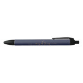 modern marvy blue gold Signature Zwarte Inkt Pen (Bovenkant)