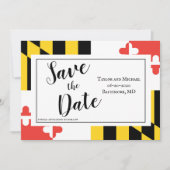 Modern Maryland Flag Save The Date (Voorkant)