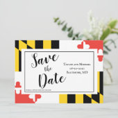 Modern Maryland Flag Save The Date (Staand voorkant)
