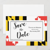 Modern Maryland Flag Save The Date (Voorkant / Achterkant)