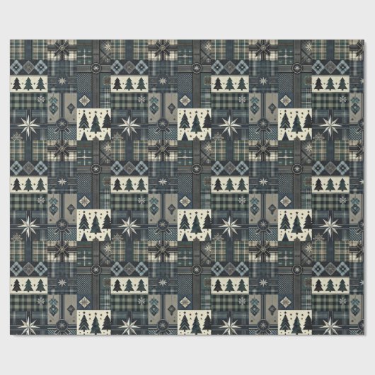 Modern Masculine Christmas Wrapping Paper Cadeaupapier (Vlak)