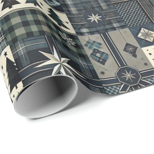Modern Masculine Christmas Wrapping Paper Cadeaupapier (Rol Hoek)