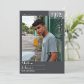 Modern Masculine Lijst Voeg je foto-Afstuderen toe Aankondiging (Staand voorkant)