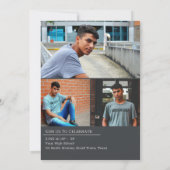 Modern Masculine Lijst Voeg je foto-Afstuderen toe Aankondiging (Achterkant)