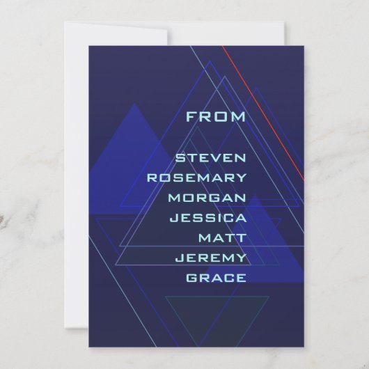 Modern & Masculine Navy Blue Music Violin Birthday Kaart (Achterkant)