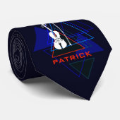 Modern & Masculine Navy Blue Music Violin Designer Stropdas (Opgerold)