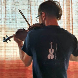 Modern & Masculine Navy Blue Music Violin Designer T-shirt
