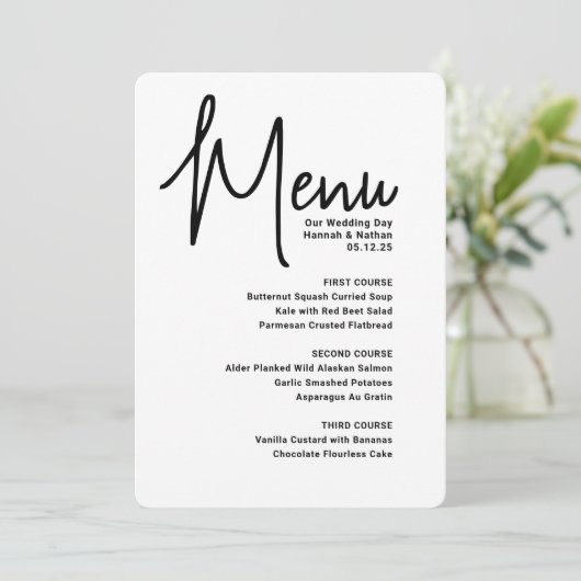 Modern Mashup Menu Bruiloft (Staand voorkant)