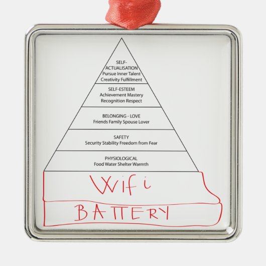 Modern Maslow-piramide Metalen Ornament (Voorkant)