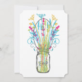 Modern Mason Jar Aqua Pink Yellow Limoen Wedding Kaart (Achterkant)