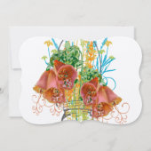 Modern Mason Jar Coral Yellow Limoen Floral Weddin Kaart (Achterkant)