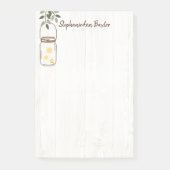 Modern Mason Jar & Fireflies Rustic Notes (Voorkant)
