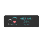 Modern Masonjar | Roze hart retour adreslabels Etiket (Voorkant)